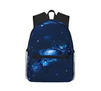 MyPiky - Mochila para ordenador portátil con estampado de galaxia azul para mujer y hombre, mochila para ordenador portátil, mochila casual bolsa de viaje, negro, talla única, color negro, Negro