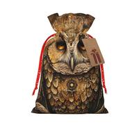 MyPiky Owl Beliefs - Bolsas de regalo de Navidad con estampado de búhos, bolsas de almacenamiento, bolsa de regalo con cordón para fiestas y vacaciones
