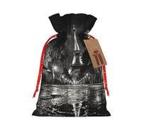 MyPiky Rainy Street In Paris - Bolsas de regalo de Navidad, bolsas de regalo, bolsa de almacenamiento, bolsa de regalo con cordón para fiestas y vacaciones