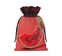 MyPiky Sandía roja impresión Navidad cordón regalo bolsas, bolso de cordón, Navidad Navidad Bolsas almacenamiento fiesta reutilizable