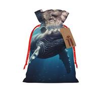 MyPiky Sello Ballena pulpo pescado impresión Navidad regalo bolsas envoltura bolsas de almacenamiento paquete cordón bolsa de regalo para fiesta vacaciones