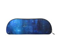 MyPiky The Blue Binary Print - Bolsa de maquillaje, bolsa de cosméticos, bolsa de almacenamiento de viaje, neceser de recepción, estuche para lápices, The Blue Binary, Talla única
