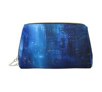MyPiky The Blue Binary Print - Bolsas de maquillaje de piel pequeñas para bolso, bolsa de cosméticos, bolsa de aseo para mujer, viaje, The Blue Binary, Talla única