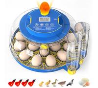 MYPIN Incubadora Huevos Gallina, Incubadora Automática para 18 Huevos, Control de Temperatura y Humedad, Volteo y Llenado de Agua Automático, con Ovoscopio