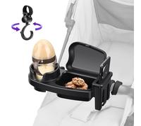 MYPIN - Portavasos universal 3 en 1, bandeja de aperitivos para cochecito, soporte extraíble para tazas para cochecito, bandeja para aperitivos para cochecito, soporte para teléfono con bandeja para