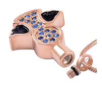 MYPOWER Colgante de ángel, joyería de cremación, Collar conmemorativo para Cenizas, Collar de Hadas, urna Conmemorativa para Mascotas o Humanos, relicario, joyería de Recuerdo para Mujer - Oro Rosa