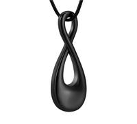 MYPOWER Collar con urna Personalizado, Anillo Colgante para Cenizas de Mascotas o Humanos, Recuerdo Unisex de Acero Inoxidable, joyería Conmemorativa - E