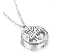 MYPOWER Difusor de aceites, medallón para Cenizas de Mascotas o Personas, urna de Recuerdo, Colgante para Guardar Cenizas, joyería Conmemorativa - 11