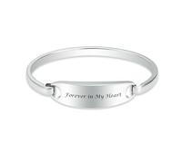 MYPOWER Pulsera de cremación para Cenizas - Brazalete Personalizado grabable de Acero Inoxidable 316L, Recuerdo conmemorativo para Humanos y Mascotas - Siempre en mi corazón - 20 cm