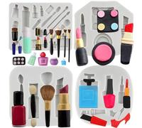 MYPRACS Herramientas de maquillaje: moldes de silicona para pintalabios, botellas de perfume, fondant, esmalte de uñas, brochas, decoración de cupcakes, arcilla polimérica