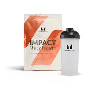 Myprotein Impact Proteína de suero en polvo y Botella mezcladora Manojo - Galletas y Nata 1 Kilogramo y Botella mezcladora de 600 ml