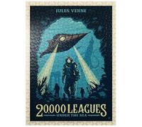 MyPuzzle 20.000 leguas bajo el mar: Julio Verne, póster vintage, rompecabezas premium de 500 piezas para adultos