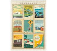 MyPuzzle Australia: Multi-Image Print, Vintage Poster - Premium 1000 Piezas Puzzles - Colección Especial MyPuzzle de Anderson Design Group