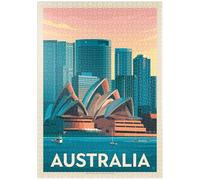 MyPuzzle Australia: Sydney Skyline, Póster Vintage - Premium 1000 Piezas Puzzles - Colección Especial MyPuzzle de Anderson Design Group