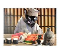 MyPuzzle Black Cat Chef, Sushi Ramen - Random Galaxy - Premium 1000 Piezas Puzzles - Colección Especial MyPuzzle de Tate & Co Puzzles