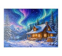 MyPuzzle Cabaña De La Aurora Boreal: Tranquilidad Invernal - Premium 100 Piezas Puzzles - Colección Especial MyPuzzle de Havana Puzzle Company