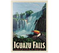 MyPuzzle Cataratas del Iguazú: Argentina Y Brasil, Póster De Época - Premium 1000 Piezas Puzzles - Colección Especial MyPuzzle de Anderson Design Group