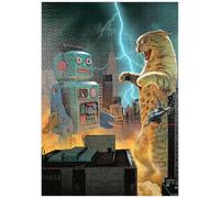 MyPuzzle Catzilla Vs Robot Movie Cats- Vincent HIE - Premium 1000 Piezas Puzzles - Colección Especial MyPuzzle de Tate & Co Puzzles