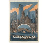 MyPuzzle Chicago, IL: Magic Bean, Vintage Poster - Premium 1000 Piezas Puzzles - Colección Especial MyPuzzle de Anderson Design Group