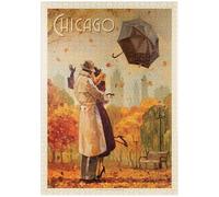MyPuzzle Chicago: Windy City Kiss, Póster Vintage - Premium 1000 Piezas Puzzles - Colección Especial MyPuzzle de Anderson Design Group