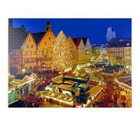 MyPuzzle Christmas Market On The Römerberg, Frankfurt Am Main - Rompecabezas premium de 1000 piezas para adultos