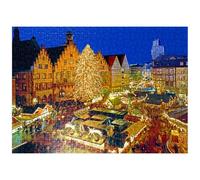 MyPuzzle Christmas Market On The Römerberg, Frankfurt Am Main - Rompecabezas prémium de 500 piezas para adultos