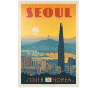 MyPuzzle Corea del Sur: Seúl, Cartel Vintage - Premium 1000 Piezas Puzzles - Colección Especial MyPuzzle de Anderson Design Group