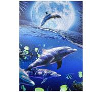 MyPuzzle Delfín A La Luz De La Luna Deslizándose por El Océano Nocturno - Random Galaxy - Premium 1000 Piezas Puzzles - Colección Especial MyPuzzle de Tate & Co Puzzles