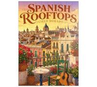 MyPuzzle El Encanto del Atardecer Dorado sobre Los Tejados Españoles - Premium 100 Piezas Puzzles - Colección Especial MyPuzzle de Havana Puzzle Company