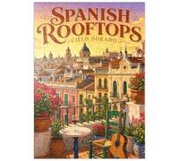 MyPuzzle El Encanto del Atardecer Dorado sobre Los Tejados Españoles - Premium 200 Piezas Puzzles - Colección Especial MyPuzzle de Havana Puzzle Company