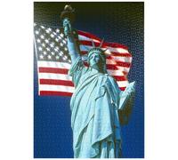 MyPuzzle Estatua De La Libertad con Bandera Estadounidense, Nueva York, EE.UU. - Premium 1000 Piezas Puzzles - Colección Especial MyPuzzle de Puzzle Galaxy