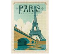 MyPuzzle Francia: París, Cartel Vintage - Premium 1000 Piezas Puzzles - Colección Especial MyPuzzle de Anderson Design Group
