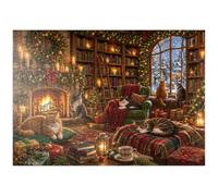 MyPuzzle Gatos Acogedores En Una Librería Navideña - Premium 1000 Piezas Puzzles - Colección Especial MyPuzzle de Havana Puzzle Company