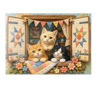 MyPuzzle Gatos Relajados En La Ventana - Premium 1000 Piezas Puzzles - Colección Especial MyPuzzle de Havana Puzzle Company