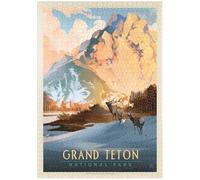 MyPuzzle Grand Teton National Park: Winter Hush, Vintage Poster - Premium 1000 Piezas Puzzles - Colección Especial MyPuzzle de Anderson Design Group