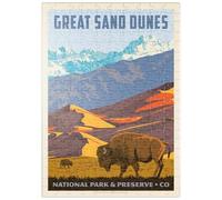 MyPuzzle Great Sand Dunes National Park: Bisonte, Póster De Época - Premium 200 Piezas Puzzles - Colección Especial MyPuzzle de Anderson Design Group