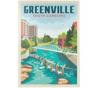 MyPuzzle Greenville, Carolina del Sur: Puente sobre El Río Reedy - Premium 1000 Piezas Puzzles - Colección Especial MyPuzzle de Anderson Design Group