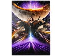 MyPuzzle Hechicera Y Luna Creciente, Bruja Celestial - Random Galaxy - Premium 1000 Piezas Puzzles - Colección Especial MyPuzzle de Tate & Co Puzzles