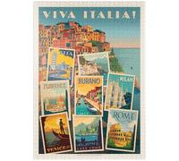 MyPuzzle Italia: Viva Italia! Collage, Cartel Vintage - Premium 1000 Piezas Puzzles - Colección Especial MyPuzzle de Anderson Design Group