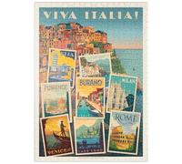 MyPuzzle Italia: Viva Italia! Collage, Cartel Vintage - Premium 500 Piezas Puzzles - Colección Especial MyPuzzle de Anderson Design Group