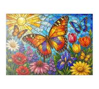 MyPuzzle Jardín De Mariposas De Vidrio De Colores - Premium 200 Piezas Puzzles - Colección Especial MyPuzzle de Havana Puzzle Company