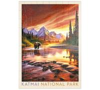 MyPuzzle Katmai National Park: Resplandor Nocturno - Premium 100 Piezas Puzzles - Colección Especial MyPuzzle de Anderson Design Group