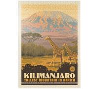 MyPuzzle Kilimanjaro: La Montaña Más Alta De África, Póster Vintage - Premium 1000 Piezas Puzzles - Colección Especial MyPuzzle de Anderson Design Group