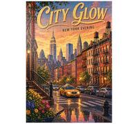 MyPuzzle Las Luces del Horizonte De Nueva York Al Atardecer - Premium 1000 Piezas Puzzles - Colección Especial MyPuzzle de Havana Puzzle Company