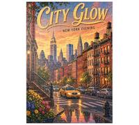 MyPuzzle Las Luces del Horizonte De Nueva York Al Atardecer - Premium 500 Piezas Puzzles - Colección Especial MyPuzzle de Havana Puzzle Company