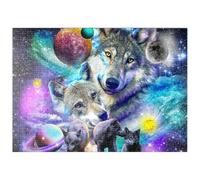MyPuzzle Lobo Espacial Solitario Aullando Entre Las Estrellas - Galaxia Aleatoria - Premium 500 Piezas Puzzles - Colección Especial MyPuzzle de Tate & Co Puzzles