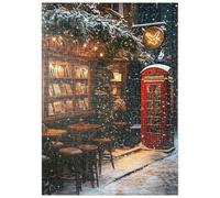 MyPuzzle London Red Telephone Booth Snowy Christmas Street - Premium 500 Piezas Puzzles - Colección Especial MyPuzzle de Puzzle Galaxy
