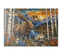 MyPuzzle Mosaic Moose Lodge Wald - Premium 100 Piezas Puzzles - Colección Especial MyPuzzle de Havana Puzzle Company