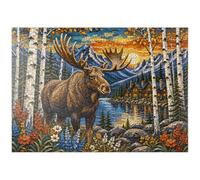MyPuzzle Mosaic Moose Lodge Wald - Premium 1000 Piezas Puzzles - Colección Especial MyPuzzle de Havana Puzzle Company