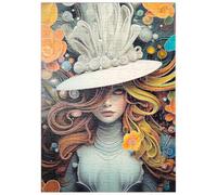MyPuzzle Mujer Mística con Sombrero De Plumas Blancas - Premium 200 Piezas Puzzles - Colección Especial MyPuzzle de Puzzle Galaxy